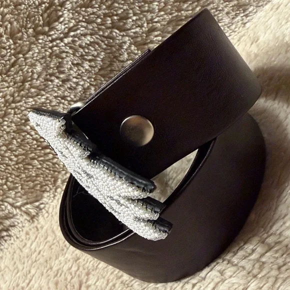 MARY B HETZ 1987 Signed and Dated Year Eagle Beaded Buckle Belt - Picture 4 of 9